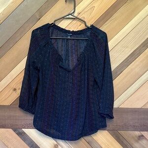 American Eagle Outfitters Black and Blue Blouse